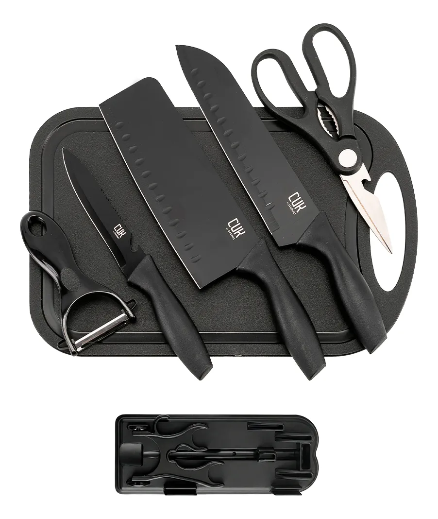 Juego Set Cuchillos 7 Piezas Gadnic Cocina Acero Inoxidable