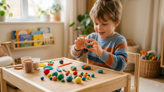Hacer bolitas de plastilina: motricidad fina para ni�os