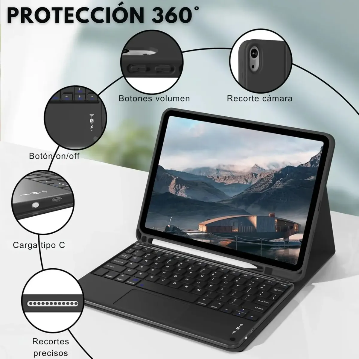 Funda Para iPad 10.9 Gen 10 Smart Magnetica Teclado Touchpad