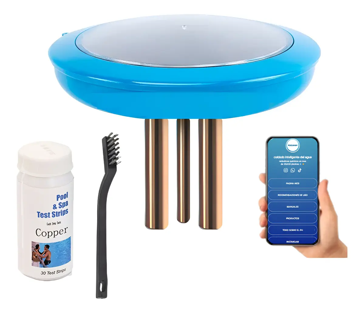 Ionizador Solar Piscina Anti Sarro Bactericida Triple Cobre