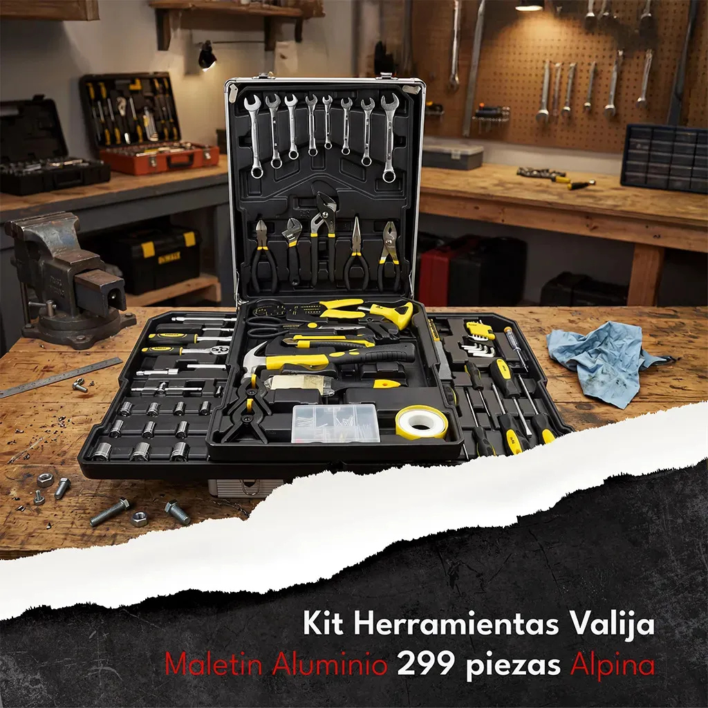 Kit Herramientas Alpina 299 Piezas Valija Maletin Aluminio