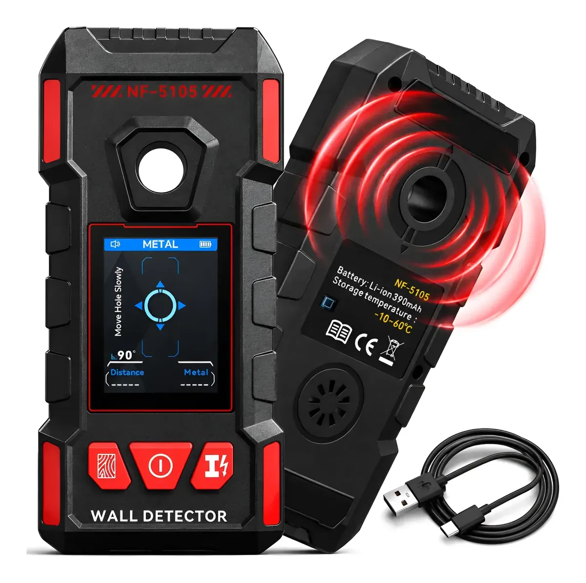 Detector Escaner De Pared Metales Cables Y Madera Nf-5105