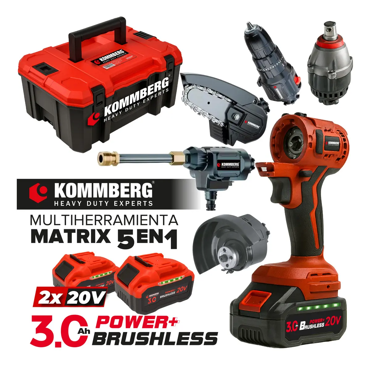 Multiherramienta Inalambrico Matrix 5 En 1 intercambiable Taladro Amoladora Hidro llave de impacto