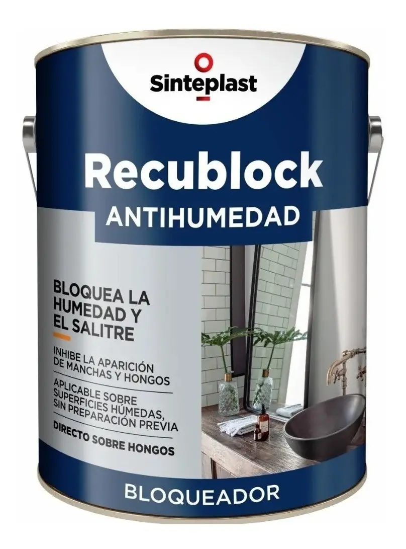 Bloqueador Sinteplast Recublock Antihumedad blanco acabado mate envase de 1 litro