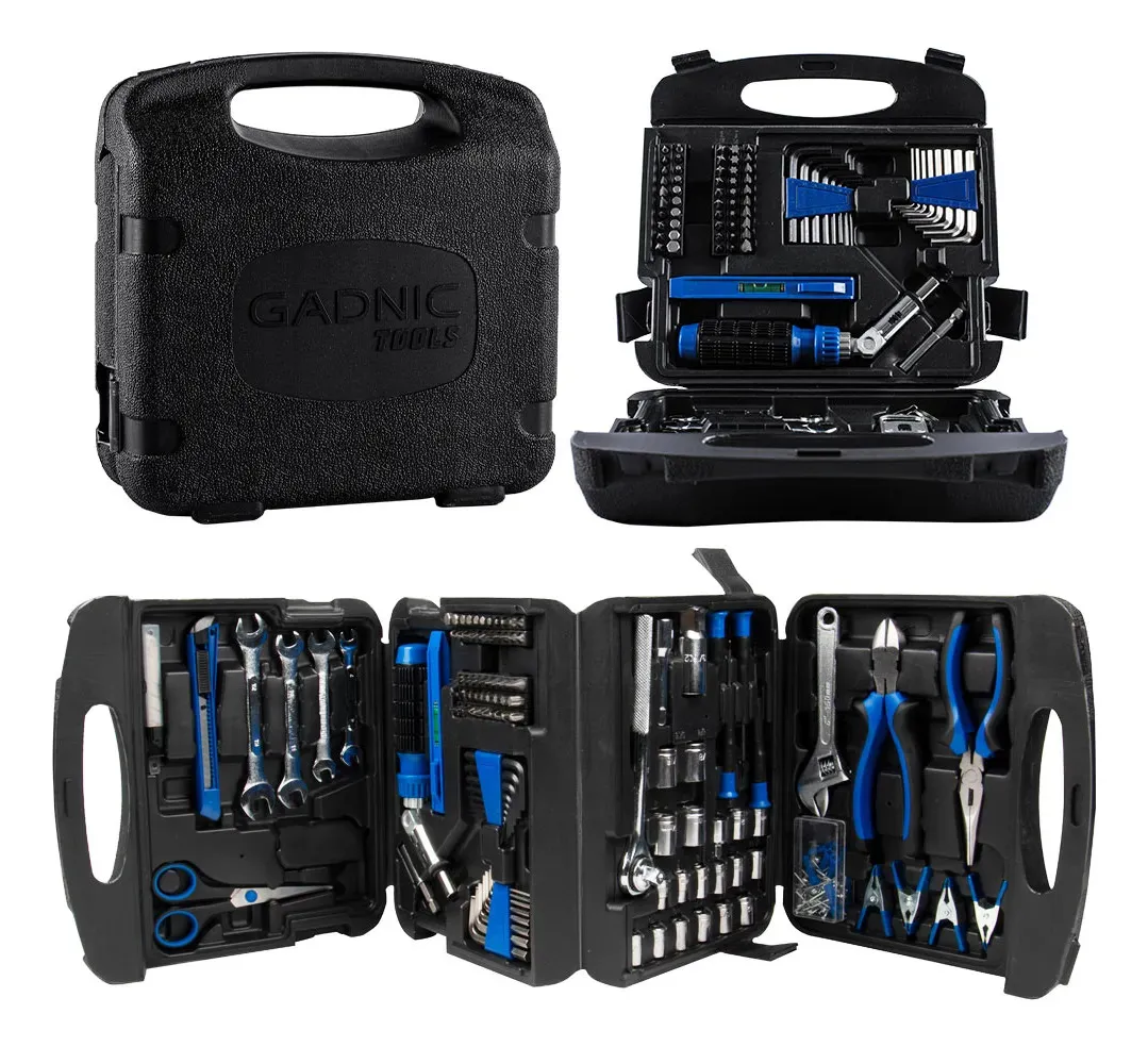 Set De Herramientas Manuales Gadnic Kit Estuche 189 Piezas Negro