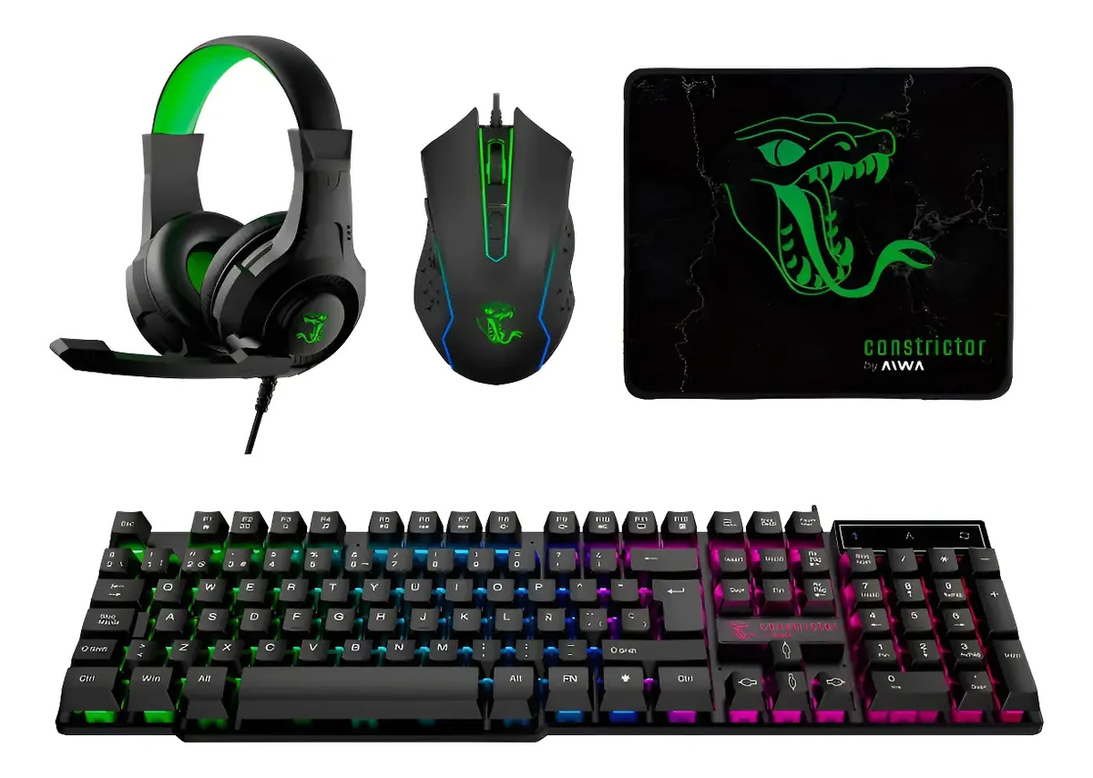 Combo Gamer Auricular Teclado Mouse Constrictor