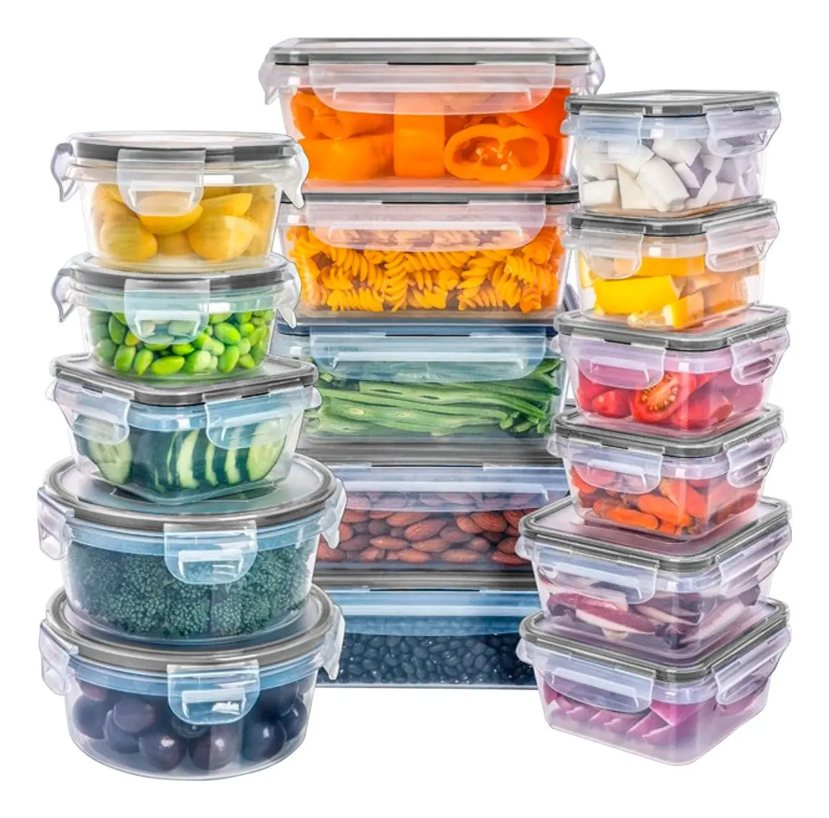 Set x16 tapers frascos recipientes hermeticos plastico Croix