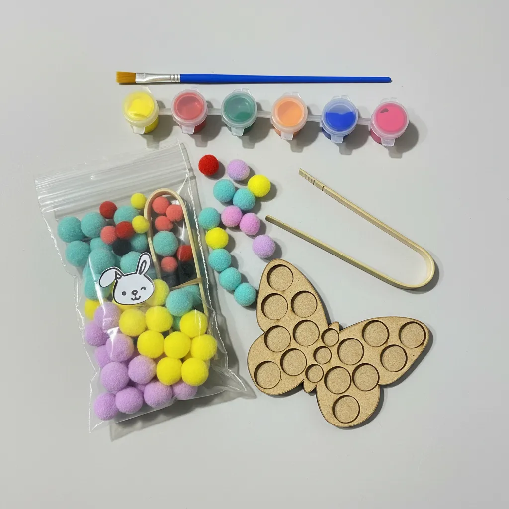 Amawa Juego Full De Motricidad Fina Mariposa Pinzas Pompones