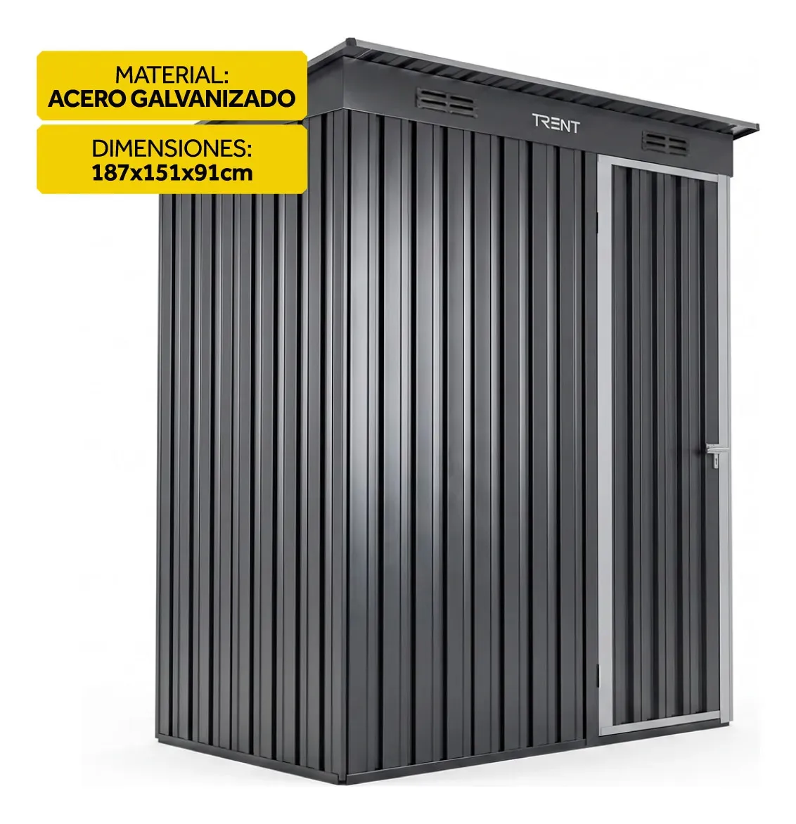 Cobertizo Exterior Deposito Armario Galpón Trent 187x151x91 Caseta Obrador Acero