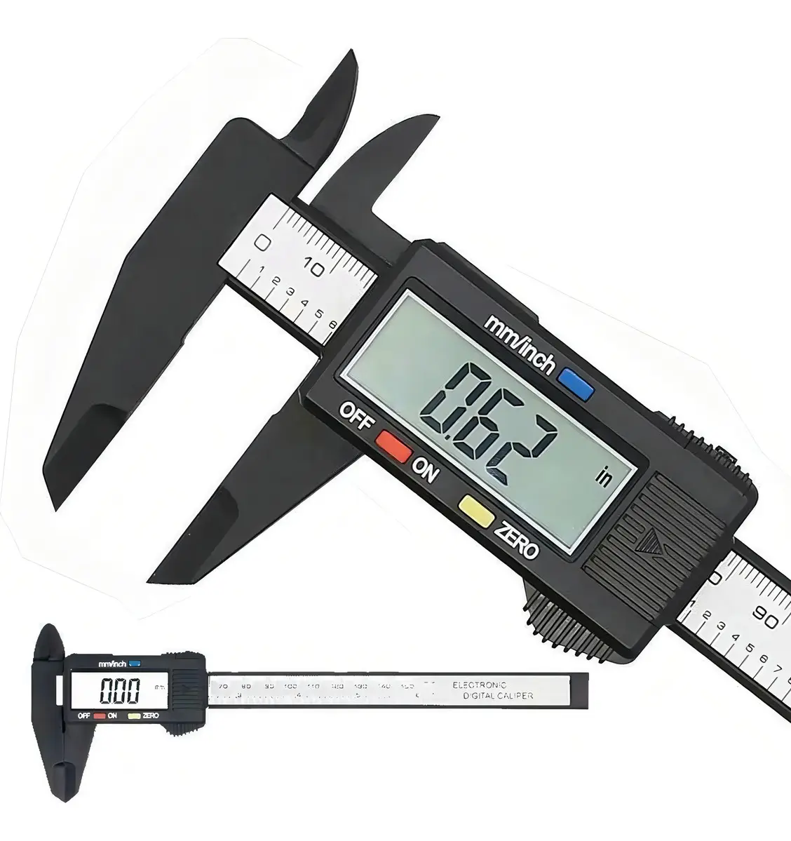 Calibre Digital 0-150mm Fibra de Carbono Pantalla LCD Ruhlmann