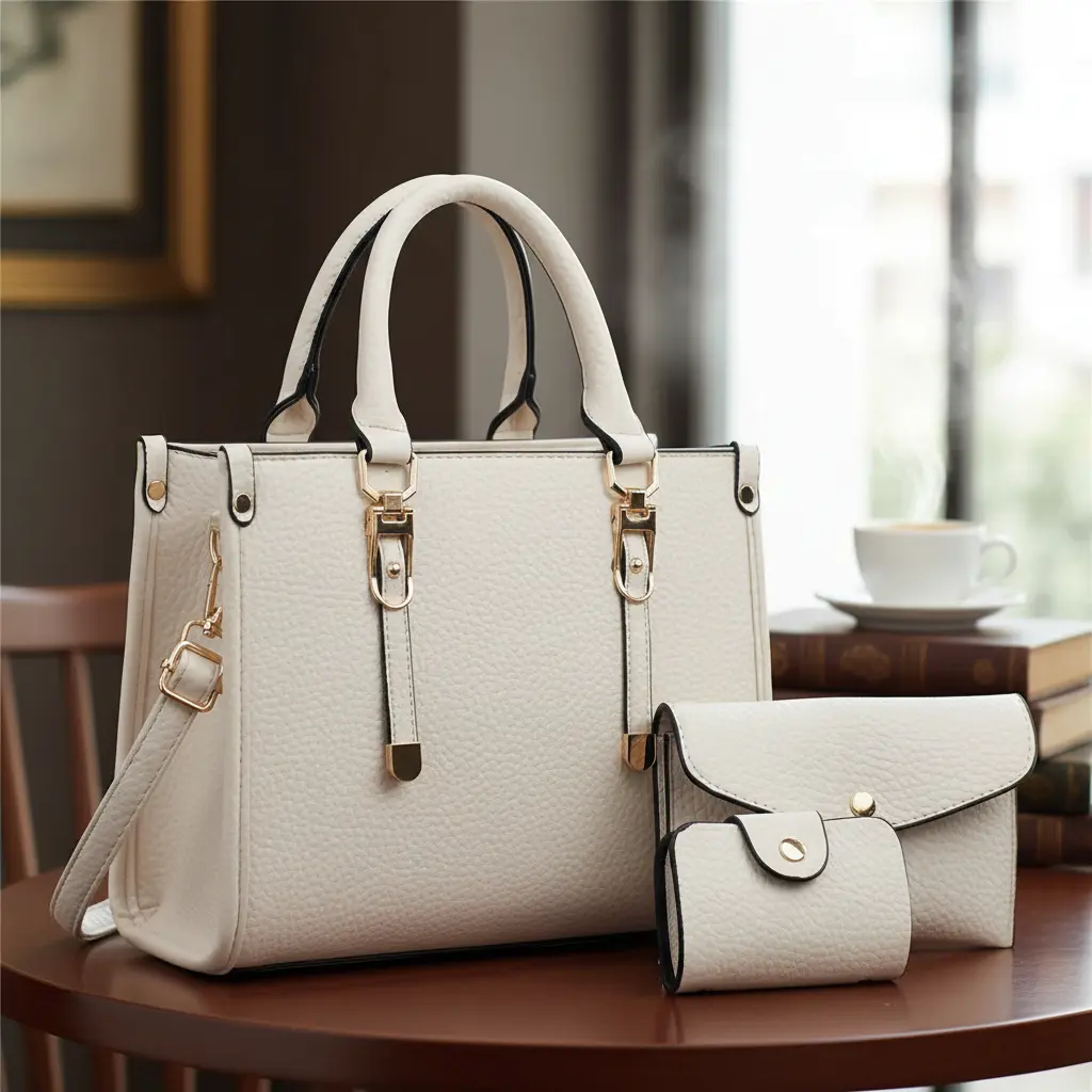 Cartera Dama Hombro Y Mano Elegante + Billetera + Tarjetero