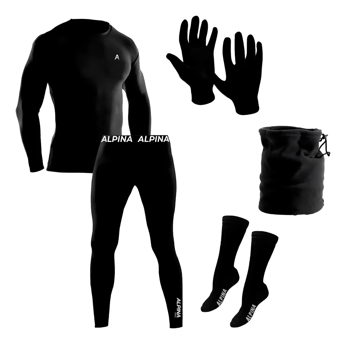 Kit Super Termico Frío Extremo + Guantes + Medias + Cuello