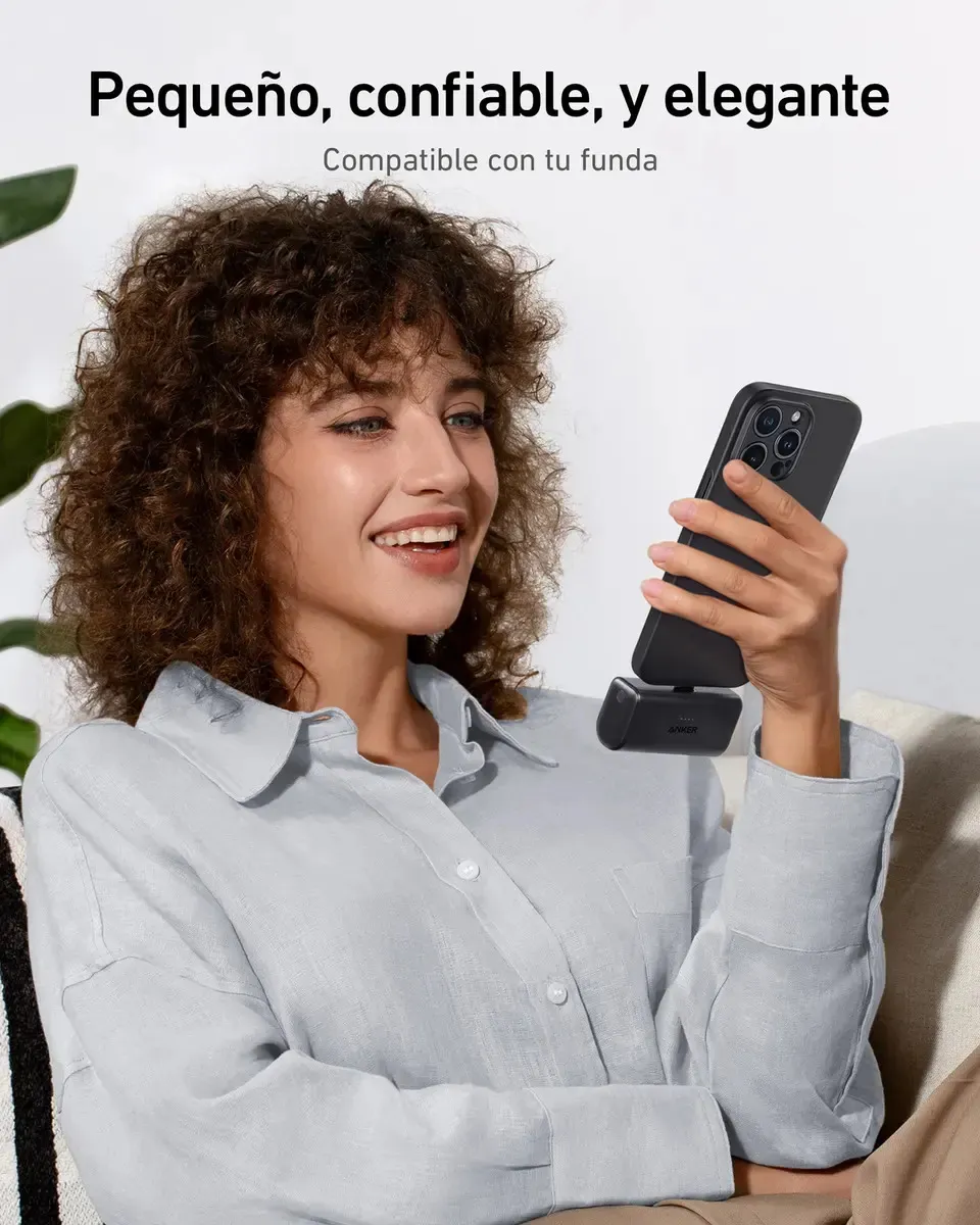 Cargador Port�til Power Bank Anker Nano, 5000mah 22.5w, Bater�a Externa para Celular con Integrado, Compatible con iPhone Series 17/16/15, Samsung, iPad Pro/Air y M�s