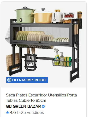 Seca Platos Escurridor Utensilios Porta Tablas Cubierto 85cm