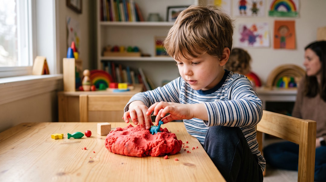 Buscar objetos en plastilina: fuerza de dedos y exploraci�n t�ctil
