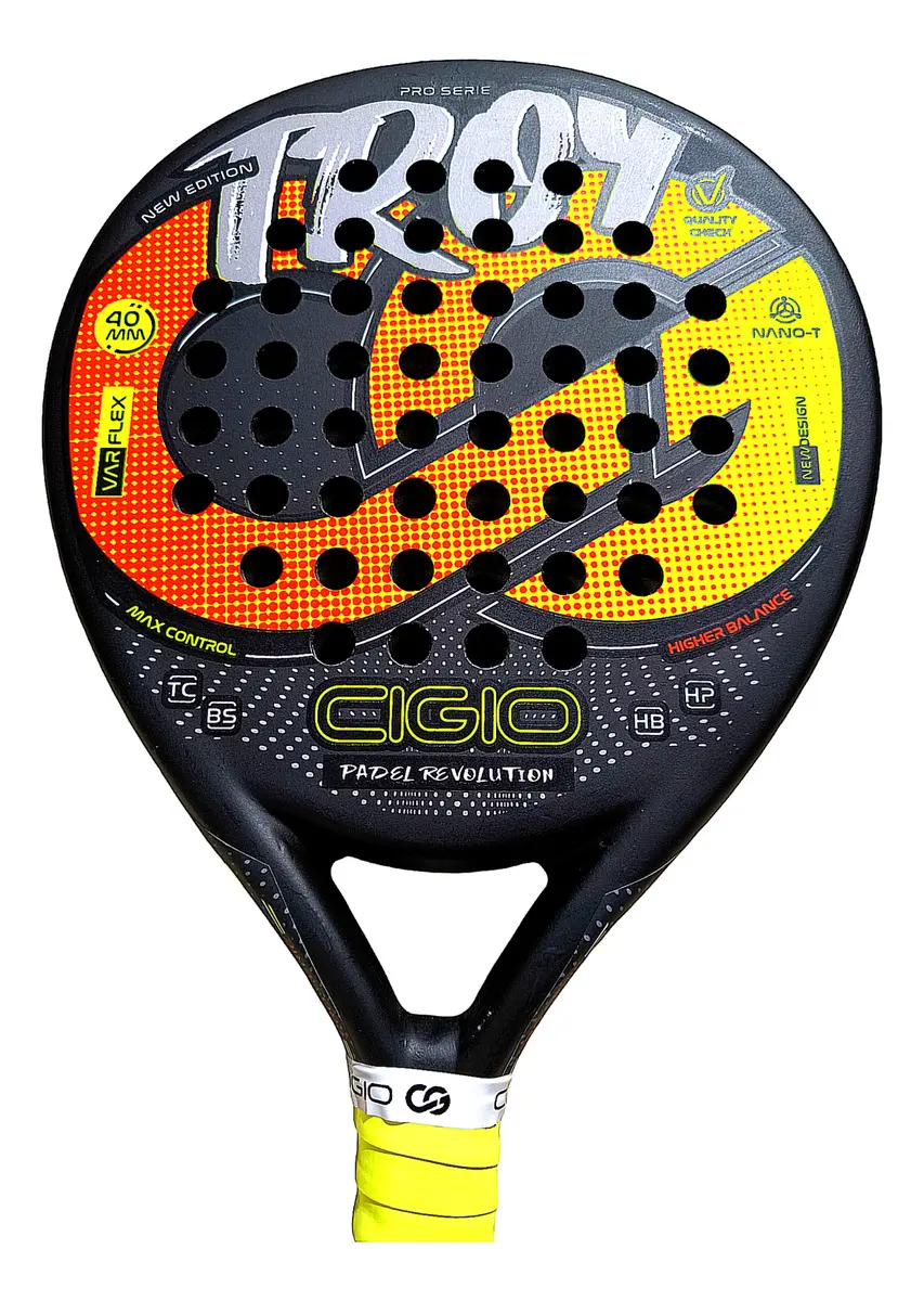 Paleta De Padel Cigio Troy Carbono Reforzada Color Naranja