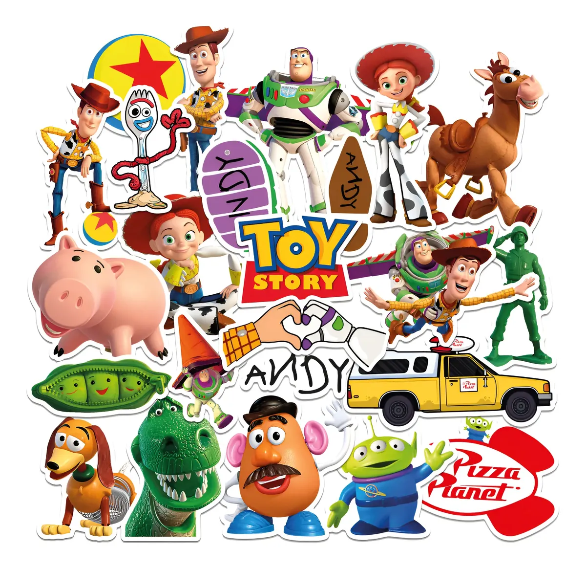 Stickers Toy Story Calcos Vinilo Para Termo, Mate - Pack X24