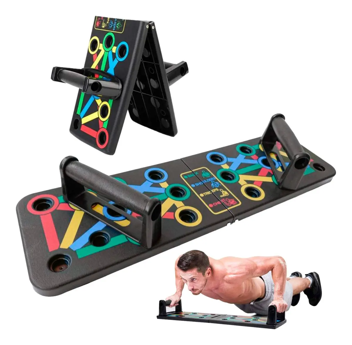 Tabla De Flexiones Plegable Para Push Up Gym Multifunci�n Negro