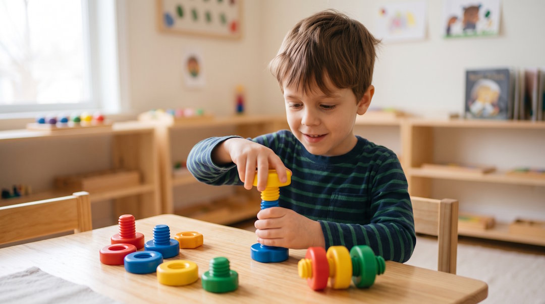 Tuercas y tornillos infantiles: coordinaci�n y precisi�n